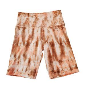 Billabong Ur a Dream Tie Dye Bike Shorts Womens XS Orange Peach Brown